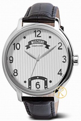 MOSCHINO Τime For Oneself Black Leather Strap  MW0237