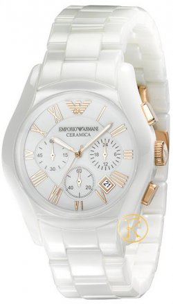 Emporio ARMANI Chronograph Large White Ceramic Bracelet AR1416
