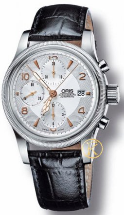 ORIS Automatic Chronograph Big Crown Silver With Black Leather Strap 6747567-4061LS