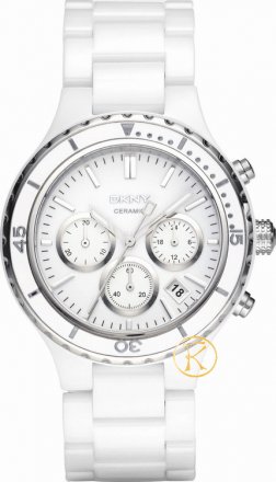 DKNY White Ceramic Chronograph Ladies Watch NY8187