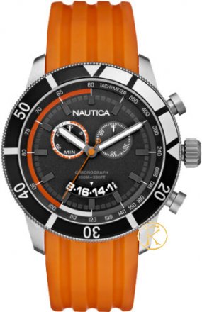 NAUTICA NSR-08 Chronograph Orange Rubber Strap A17586G