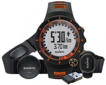 SUUNTO Quest Running Pack Black and Orange Rubber Strap SS018520000