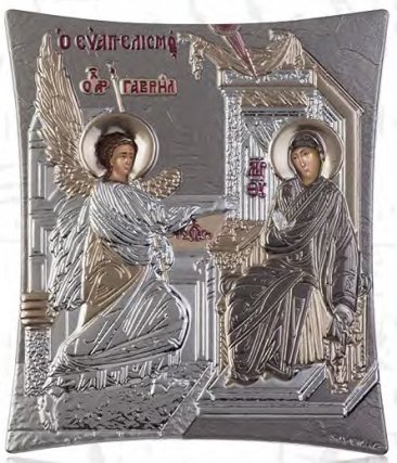 Ο Ευαγγελισμός της Θεοτόκου 00127 ασημένια 4,5cm x 5,5cm