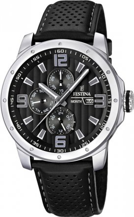 FESTINA Multifunction Black Leather Strap F16585/4
