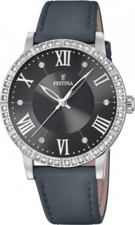 FESTINA Crystals Grey Leather Strap F20412/4