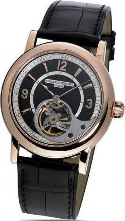 Frederique Constant Heart Beat Manufacture Automatic 18K Rose Gold Black Leather Strap FC-930ABS4H9