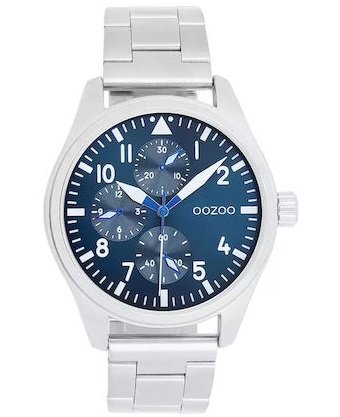 Oozoo Timepieces Silver Metallic Bracelet C11505