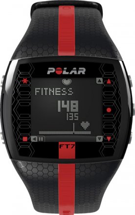 POLAR FT7 HR Monitor Black Rubber Strap FT7M/BLKRED