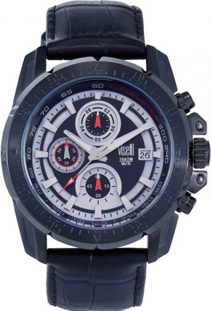 VISETTI Character Series Black Leather Strap Chronograph LZ-510BB
