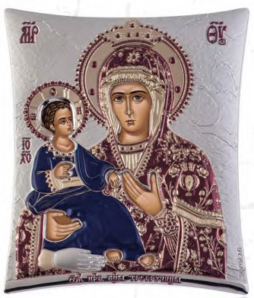 Παναγία Τριχερούσα ασημένια 00119 4,5cm x 5,5cm