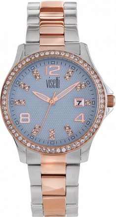 VISETTI Crystalline Two Tone Stainless Steel Bracelet PE-798SRI
