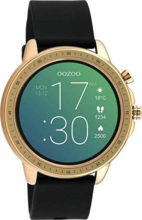 Oozoo Smartwatch Black Rubber Strap Rose Gold Q00303