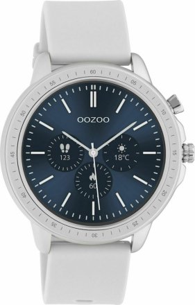 Oozoo Smartwatch White Rubber Strap Silver Q00311