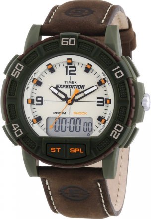 Timex Expendition Alarm Chrono Brown Leather Strap T49969