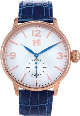 Visetti Rose Gold Blue Leather Strap TB-624RC