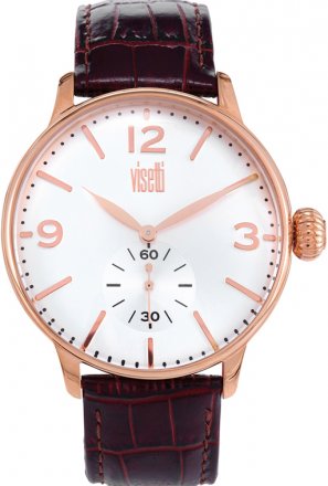 Visetti Rose Gold Brown Leather Strap TB-624RK