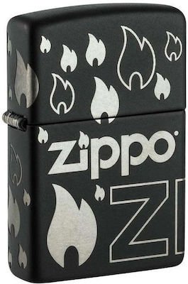 Zippo Black Matte withChrome Laser 360°48908