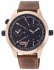 3GUYS Dual Time Brown Leather Strap 3G14589
