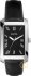 Nautica Steel Gents Black Dial Black Leather Strap Watch A08595