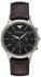 Emporio Armani  Black Dial Chronograph Brown Leather Men's Watch AR2482