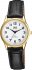 Q&Q Gold Black Leather Strap C215J104Y