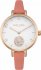 DAISY DIXON Alice Crystals Rose Gold Coral Leather Strap DD075ORG