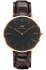 Daniel Wellington Classic Black York Rose Gold Brown Leather Strap DW00100128