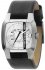 Diesel White Dial-Black Leather Strap DZ1091
