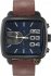 DIESEL Square Franchise Chrono Brown Leather Strap DZ4302