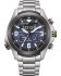 Citizen Promaster Land Eco Drive Dual Time Chronograph Silver Stainless Steel Bracelet  JV1006-51L