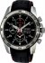 Seiko SPORTURA Alarm Chronograph Black Leather Strap SNAE65P1
