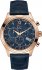 GUESS Collection Rose Gold Blue Leather Chronograph Y04008G7