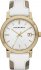 Burberry Swiss Check Fabric and White Leather Band White Dial Watch BU9015