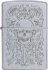 Zippo Engrave Skull Satin Chrome Auto 49571