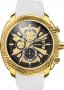 Breeze Pacific Hype Chronograph Gold Stainless Steel Rubber Strap 110331.1