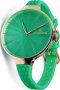 Hoops Cherie L Rose Gold Case Green Rubber Strap 2502LG22