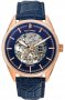 PIERRE LANNIER Automatic Rose Gold Blue Leather Strap 307C066
