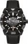 Harley-Davidson Men's Bulova Watch Embossed Bar & Shield Leather Strap 78B136