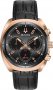 BULOVA Curv Rose Gold Black Leather Chronograph 98A156
