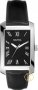 Nautica Steel Gents Black Dial Black Leather Strap Watch A08595
