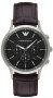Emporio Armani  Black Dial Chronograph Brown Leather Men's Watch AR2482