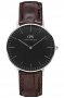 Daniel Wellington Classic Black York Brown Leather Strap DW00100146