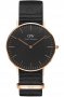 Daniel Wellington Classic Black Cornwall Rose Gold Black Fabric Strap DW00100150