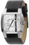Diesel White Dial-Black Leather Strap DZ1091
