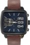DIESEL Square Franchise Chrono Brown Leather Strap DZ4302