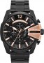 DIESEL Mega Chief Black Chrono Stainless Steel Bracelet DZ4309