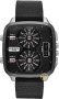 DIESEL Hal 3 Time Zones Black Leather Strap DZ7302