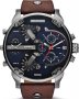 DIESEL Μr Daddy 2 Brown Leather Strap DZ7314