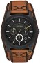 FOSSIL Machine Cuff Brown Leather Strap Chronograph FS4616
