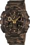 CASIO G-SHOCK Green Camouflage Rubber Strap GA-100CM-5AER